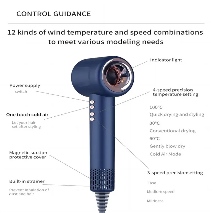 ไดร์เป่าผมพร้อมระบบควบคุมอุณหภูมิแบบดิจิตอล